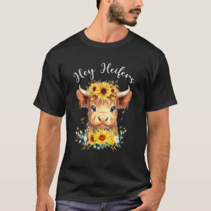 Gebleekte Schotse Hooglanders Koe Fluffy Cow Hey T-shirt