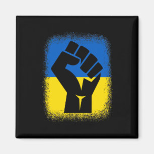 Gebleekte Shirts Vuist Vlag Ik Sta Met Oekraïne So Magneet