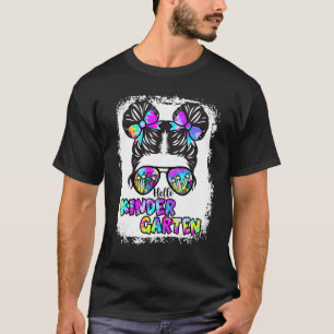 Gebleekte Tie Dye Hallo Kleuterschool Terug naar s T-shirt