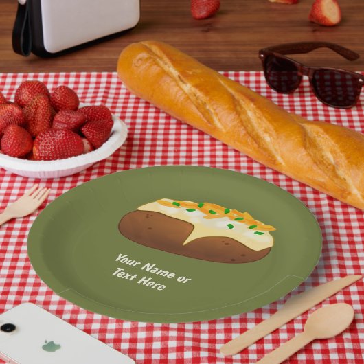 Gebleken aardappel in de huid - Kaas en Chive - vo Papieren Bordje (Picknick)