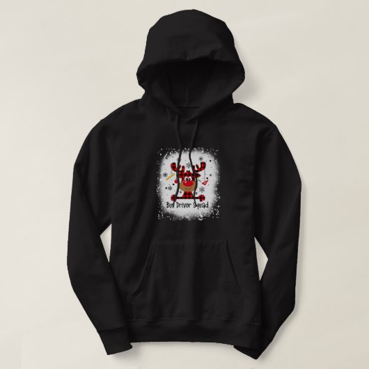 Gebleken bus driver Squad Reindeer Funny Kerstmis Hoodie (Design voorkant)