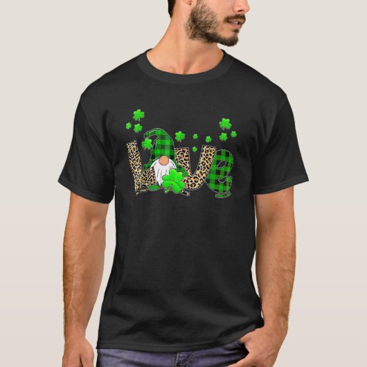 Gebleken met LOVE St Patricks Day Gnomes Shamrock T-shirt (Voorkant)