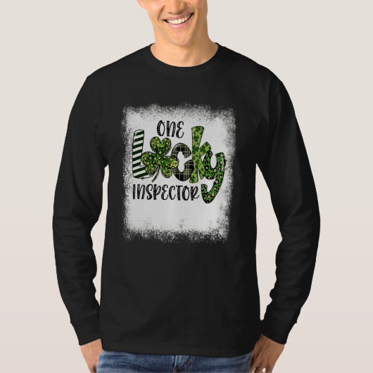 Gebleken St Patricks Day Leopard One Lucky Inspect T-shirt (Voorkant)