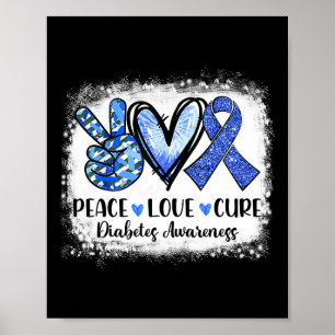 Gebleken vredesliefdeszuivere grijze blauwe lintdi poster