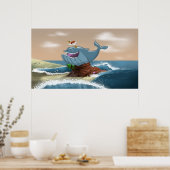 Gebleken walvisafdrukken poster (Keuken)