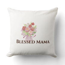 Geblessed Mama decoratieve bloemenkussenhoes
