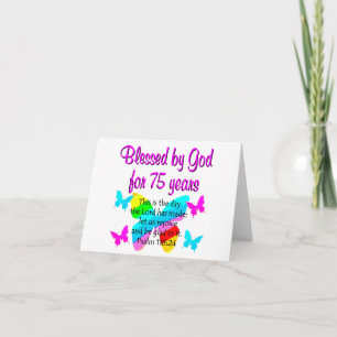 GEBLESSEERD BUTTERFLY 75E BIRTHDAY-ONTWERP KAART