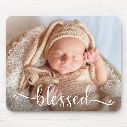 Geblesseerd Script Baby Foto Muismat (Voorkant)