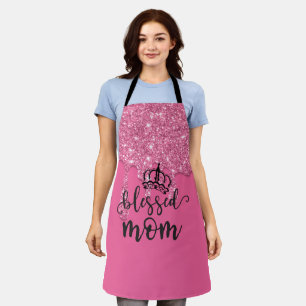 Geblesserde Moeder Roze Glitterende Schort