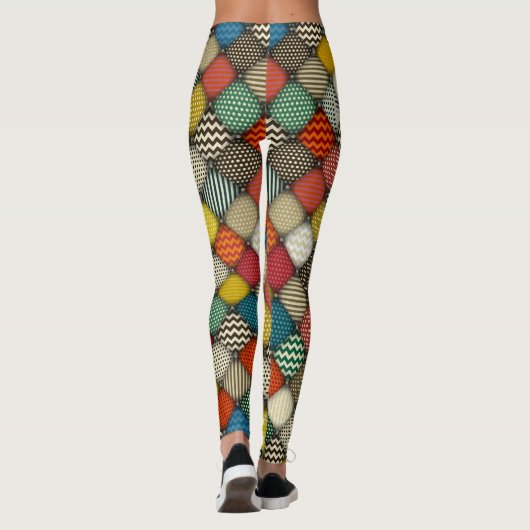 geblindeerde patches retro leggings (Achterkant)