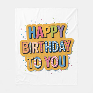 Gebloemd Gefeliciteerd Verjaardag Fleece Deken