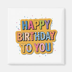 Gebloemd Gefeliciteerd Verjaardag Magneet