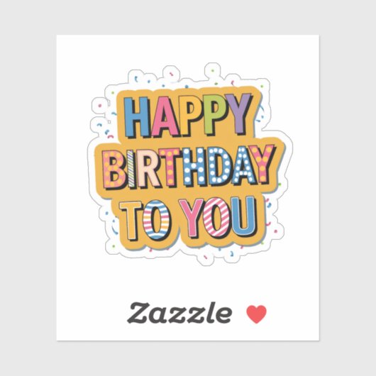 Gebloemde Gefeliciteerd Verjaardag Sticker (Vel)