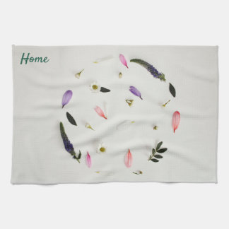 Gebloemde keukenhanddoek