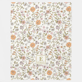 Gebloemde Monogramdeken Fleece Deken