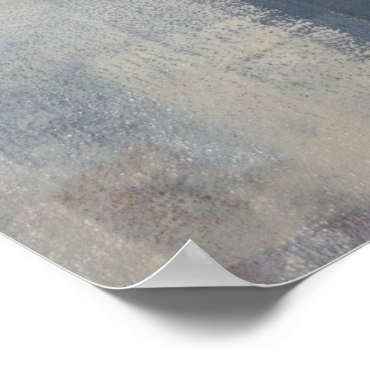 'Geblokkeerd' grijs en beige Abstract Poster afdru (Hoek)