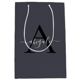 Geblokstaand Zwarte Anker Grijs | Minimalistisch E Medium Cadeauzakje