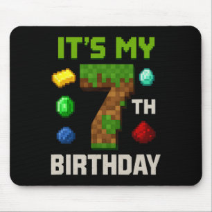 Geblokt Level 7 Verjaardag Kinderen Gamer Feest On Muismat