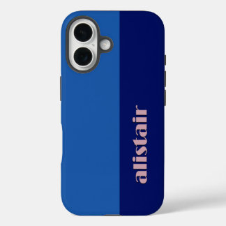 Geblokte kleuren met personalisatie iPhone 16 hoesje