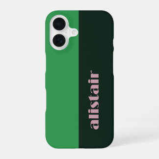 Geblokte kleuren met personalisatie iPhone 16 hoesje