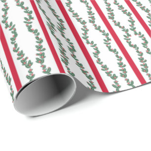 Geblokte print guirlandes cadeaupapier