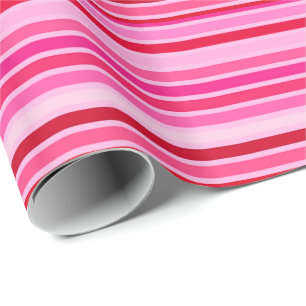Geblokte strepen, fuchsia, maroon en roze cadeaupapier