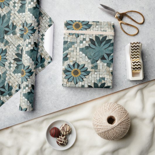 Geblümtes Steinmosaik Cadeaupapier (Crafts)