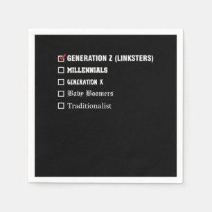 Gebnration Z Millenials Generation X Boomer Gift Servet