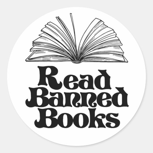 Geboden boeken lezen ronde sticker (Voorkant)