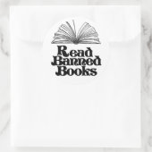 Geboden boeken lezen ronde sticker (Tas)