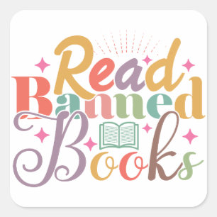 Geboden boeken lezen vierkante sticker