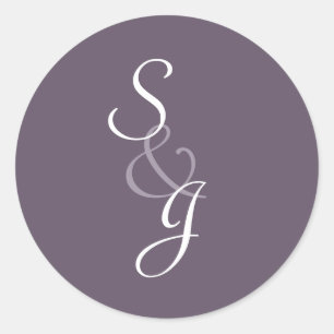 Geboekte bruiloft envelop Seal-aubergine Ronde Sticker
