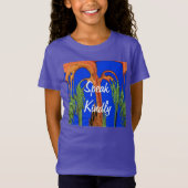 Gebogen Acacia met Kaleidoscopische bladeren Art P T-shirt (Voorkant)