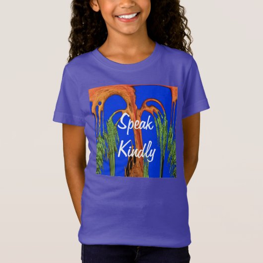 Gebogen Acacia met Kaleidoscopische bladeren Art P T-shirt (Voorkant)