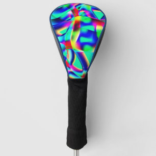 gebogen en zeer kleurrijke vormen, groen overheers golfheadcover