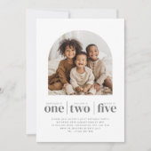 Gebogen foto Triple Joint Verjaardag Uitnodiging (Voorkant)