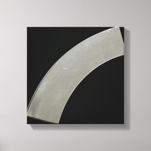 Gebogen gedeelte van hoogzuiver titanium metaal bo canvas afdruk (Voorkant)