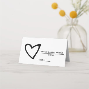 Gebogen Hart Zwart Wit Trouwtafel