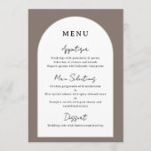 Gebogen Huwelijksreceptie Menu Aangepast Diner Det (Voorkant)