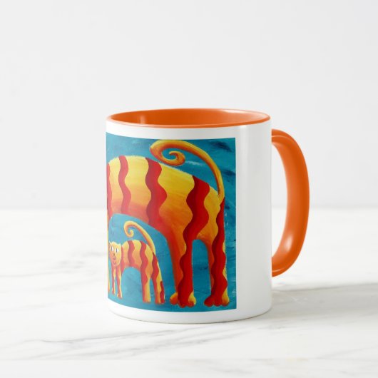 Gebogen katten mok (Voorkant rechts)