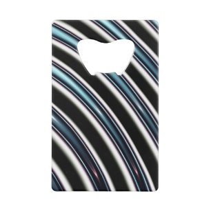 gebogen lijnen sluiten een fractal op kredietkaart flessenopener