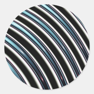 gebogen lijnen sluiten een fractal op ronde sticker