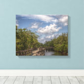 gebogen loopbrug canvas afdruk (Insitu (Houten vloer))