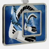 gebogen piano verzilverd kader ornament (Rechts)