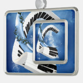 gebogen piano verzilverd kader ornament (Links)