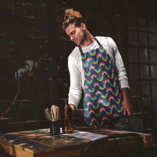 gebogen regenboog schort