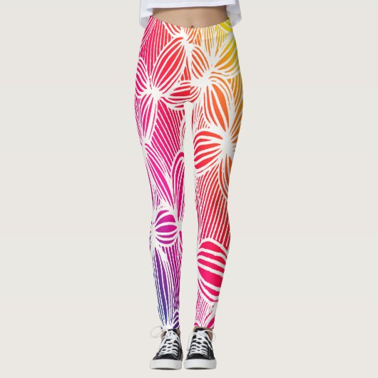 gebogen regenbooglijnen leggings (Voorkant)