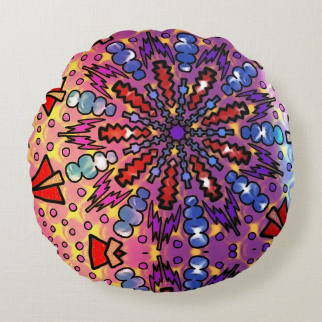 gebogen rond kussen (Voorkant)