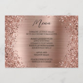 Gebogen Roos Gouden Glitter en Metallic Folie Menu (Voorkant)