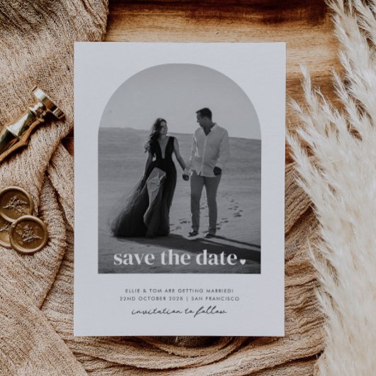 Gebogen Save The Date Hart Kaart